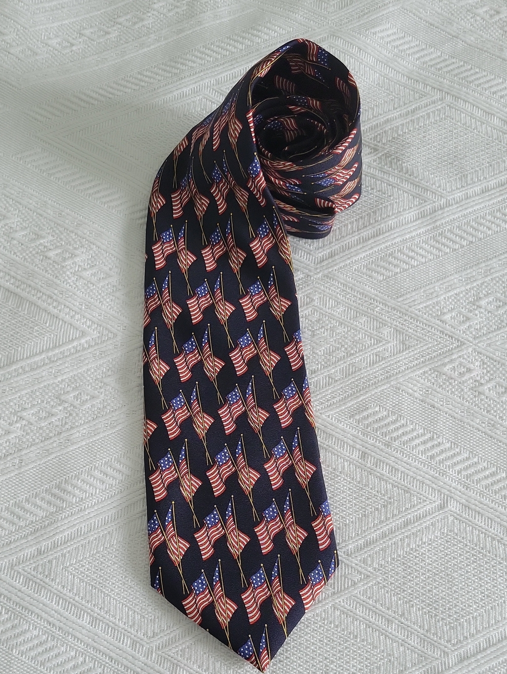 Men's Black Patriotic American Flag Tie